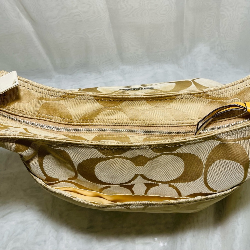 Coach Signature Hobo with Yellow Patent Leather Trim - Picture 6 of 14